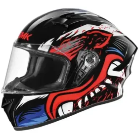 CASCO SMK STELLAR ANIMAL MA231 NEGRO MATE ROJO AZUL