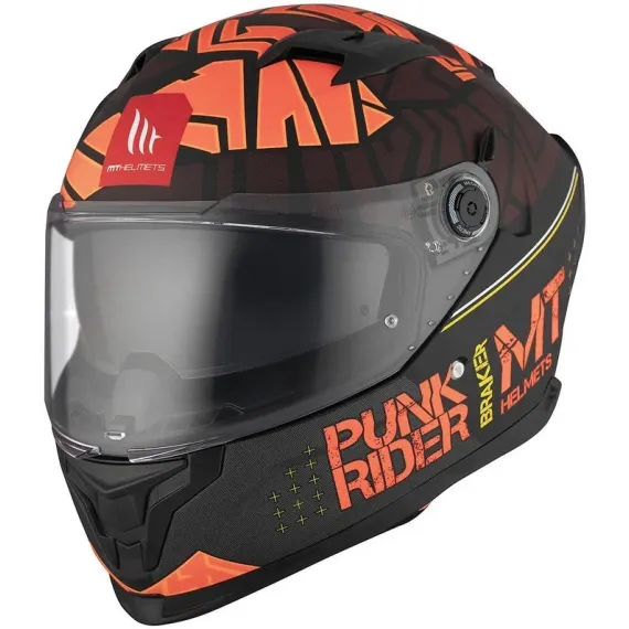 CASCO MT BRAKER SV PUNK RIDER B5 NEGRO MATE NARANJA