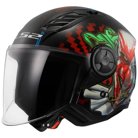 CASCO LS2 OF616 AIRFLOW II HAPPY DREAMS NEGRO BLANCO ROJO VERDE