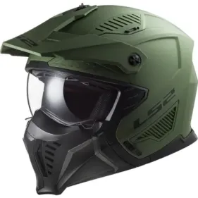 CASCO LS2 OF606 DRIFTER SOLID VERDE MILITAR MATE