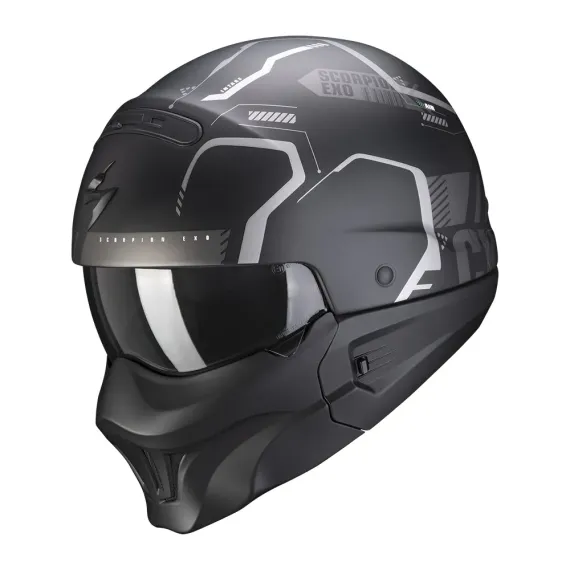 CASCO SCORPION EXO-COMBAT EVO RAM NEGRO MATE PLATA