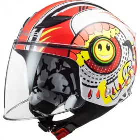 CASCO LS2 OF602 FUNNY INFANTIL SLUCH ROJO BLANCO