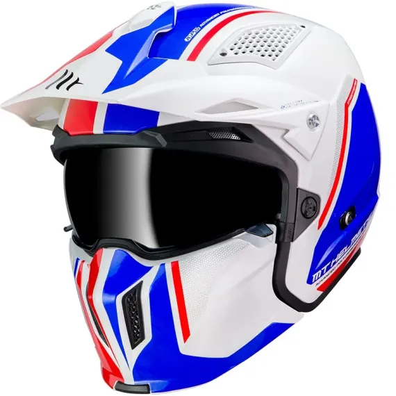 CASCO MT STREETFIGHTER SV TWIN B7 BLANCO AZUL ROJO