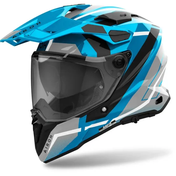 CASCO AIROH COMMANDER 2 MAVICK CERULEAN AZUL GRIS NEGRO