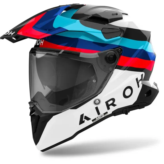 CASCO AIROH COMMANDER 2 DOOM NEGRO BLANCO ROJO AZUL