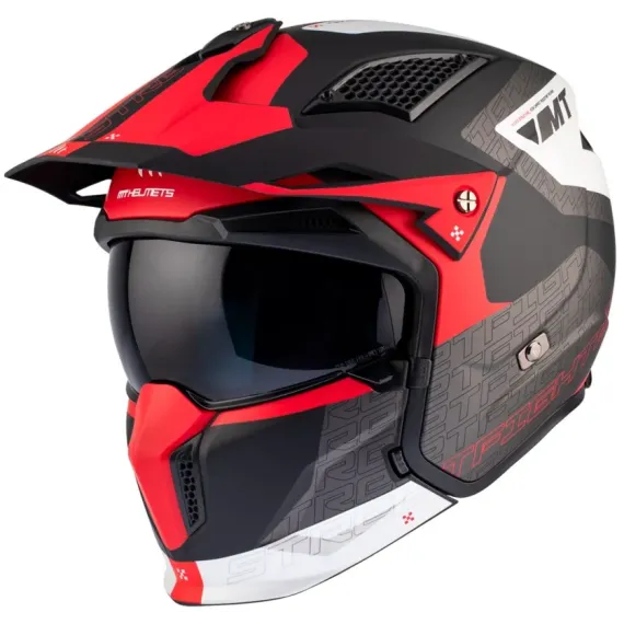 CASCO MT STREETFIGHTER SV S TOTEM B15 NEGRO MATE GRIS ROJO