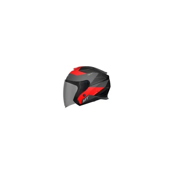 CASCO MT THUNDER 3 SV JET COOPER A5 NEGRO MATE ROJO