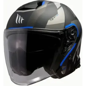 CASCO MT THUNDER 3 SV JET BOW A7 NEGRO MATE AZUL