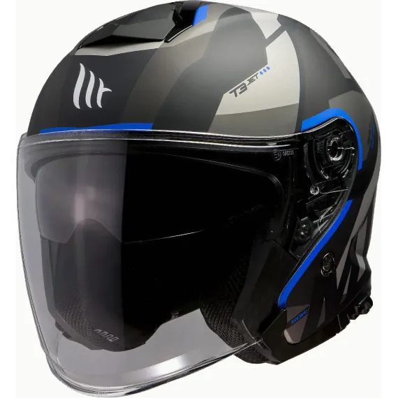 CASCO MT THUNDER 3 SV JET BOW A7 NEGRO MATE AZUL