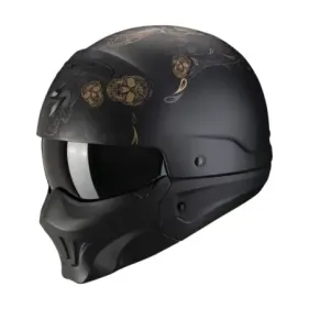 CASCO SCORPION EXO-COMBAT EVO KALAVERA NEGRO MATE ORO