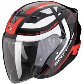 CASCO SCORPION EXO-230 PUL NEGRO ROJO