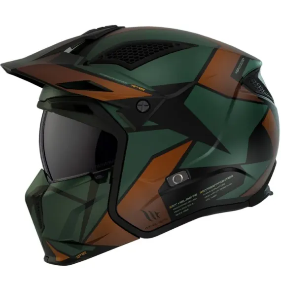 CASCO MT STREETFIGHTER SV S P1R A9 VERDE NEGRO ORO