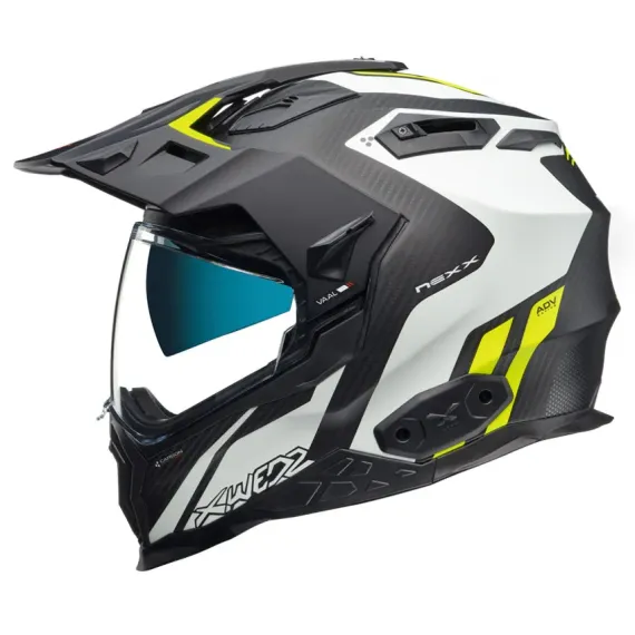 CASCO NEXX X.WED 2 CARBON VAAL BLANCO AMARILLO FLUOR NEGRO MATE