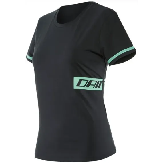 CAMISETA DAINESE PADDOCK LADY NEGRO VERDE AGUA