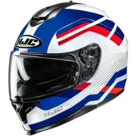 CASCO HJC C70N BELIS MC21 BLANCO AZUL ROJO