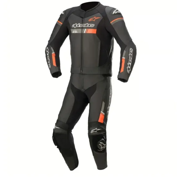 MONO ALPINESTARS GP FORCE CHASER DIVISIBLE 2 PIEZAS NEGRO ROJO FLUOR