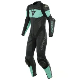 MONO DAINESE IMATRA LADY 1 PIEZA PROFESIONAL PERFORADO NEGRO ACQUA-GREEN