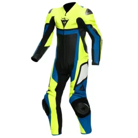 MONO DAINESE GEN-Z JUNIOR/NIÑO 1 PIEZA PERFORADO AMARILLO FLUOR AZUL CLARO NEGRO